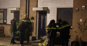 Bandensporen in gras zichtbaar na verkeersincident aan Botmeer